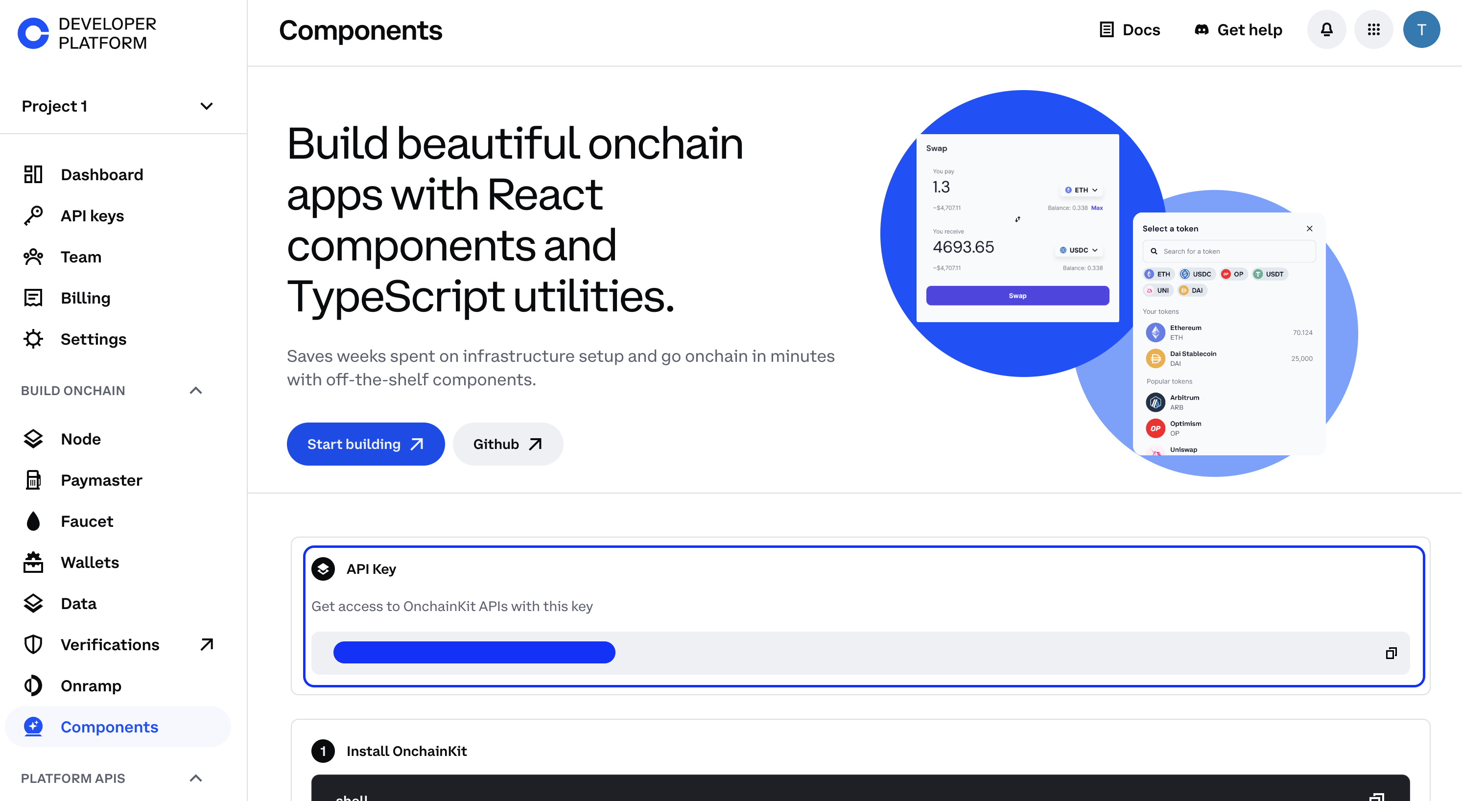 OnchainKit copy Public API Key