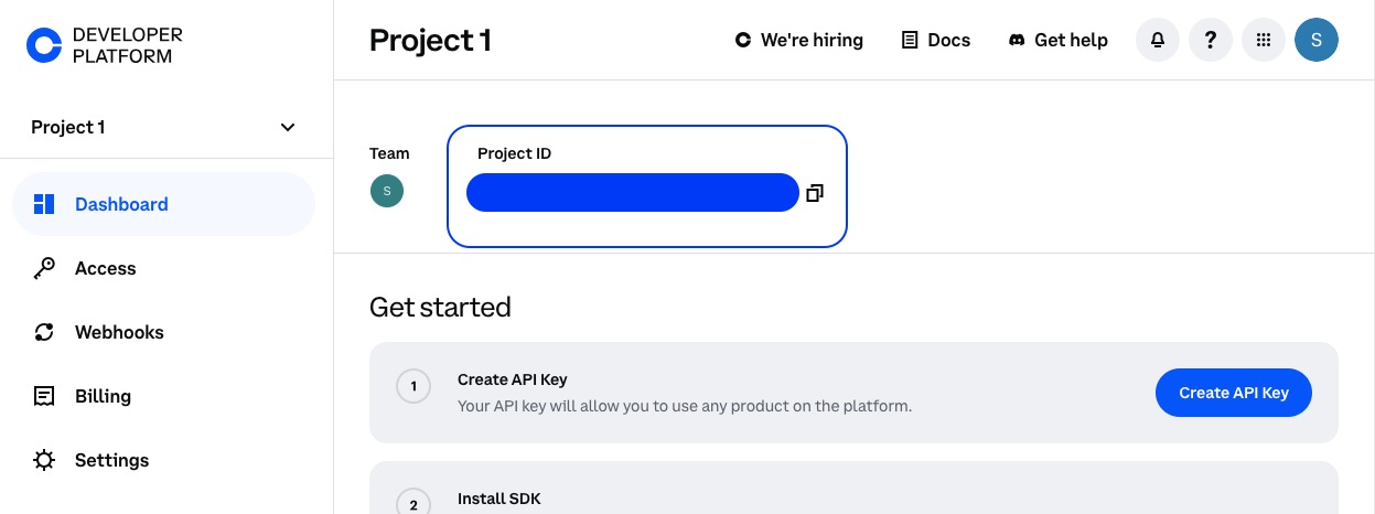 OnchainKit copy Project Id