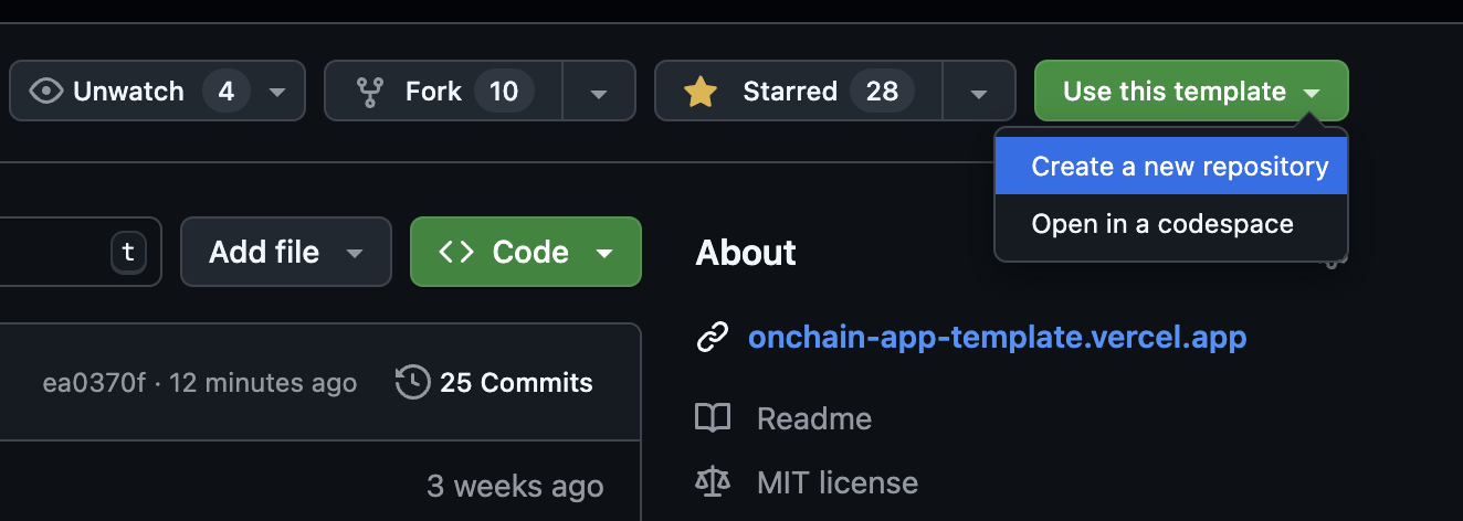 Use OnchainKit template